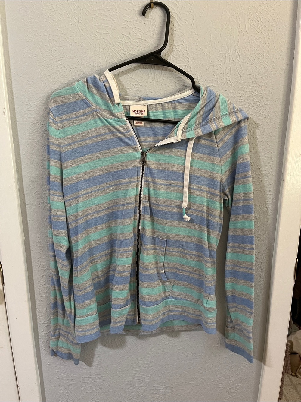 Mossimo Supply Co. Striped Zip Hoodie - Blue & Teal